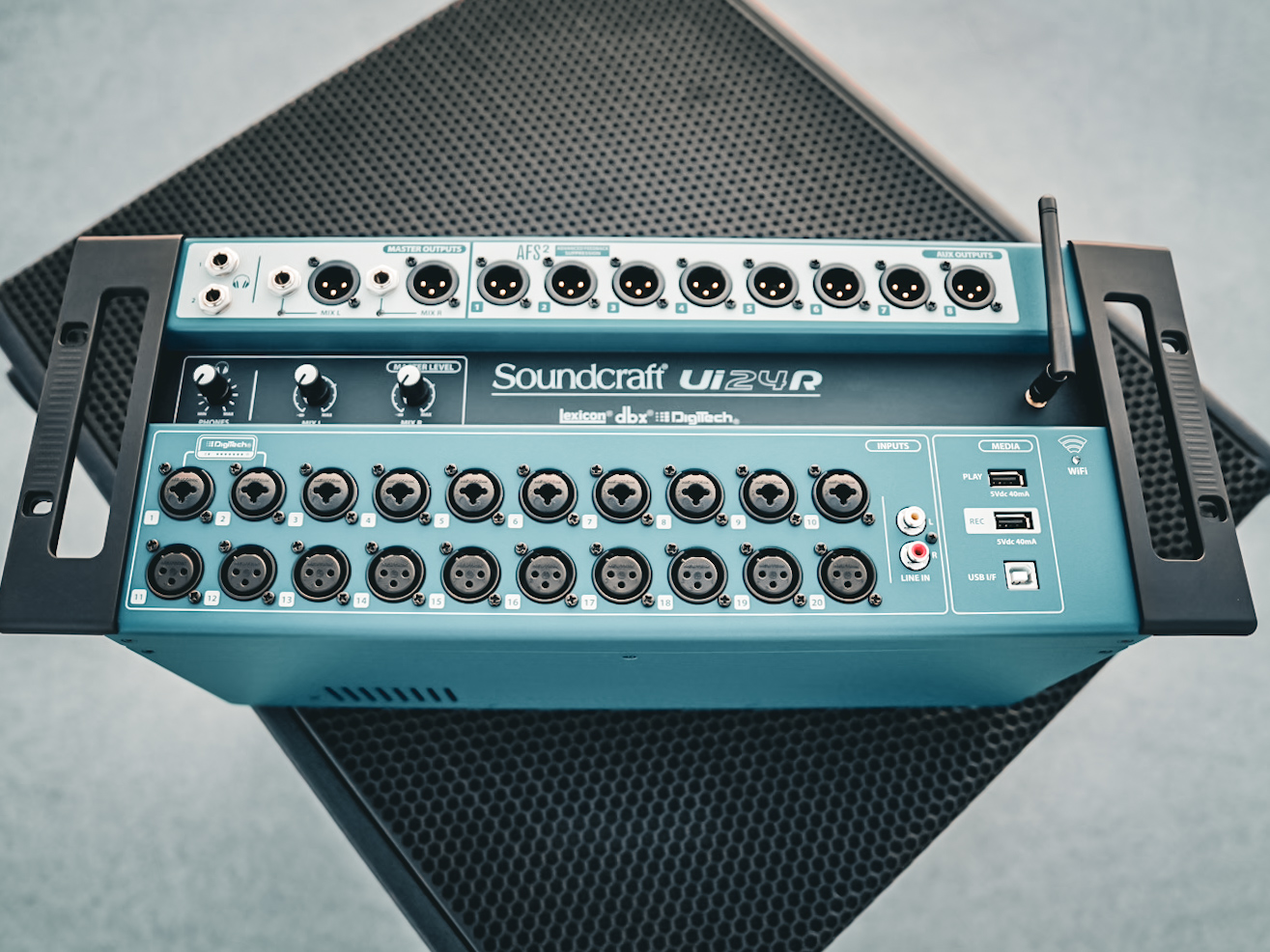 The input panel of a Soundcraft Ui24R digital mixer